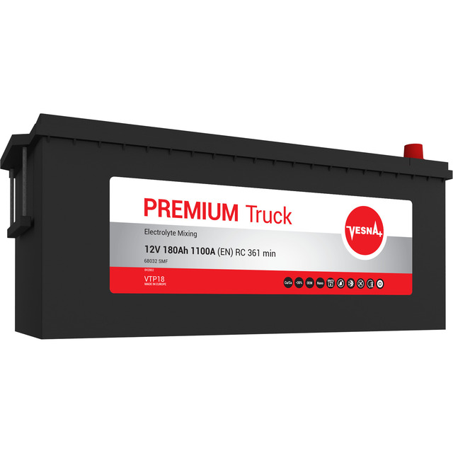Vesna New Truck Battery 12V 180Ah 1100A RC 361Min Electrolyte Mixing 0405-VT180X Italy Replace/Repair