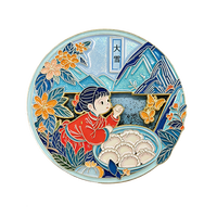 Aimant de réfrigérateur personnalisé en métal à sable mouvant liquide, motif paysage urbain chinois traditionnel, pour souvenir de voyage
