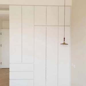 Modern Style Bedroom Furniture High Quality Wood Veneer Plat Door Solid Wood MDF <b>Wardrobe</b> for Dining Living Room Home - Product Image 1