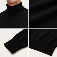 Pull à col roulé en laine mérinos 100% OEM pour homme, col haut, lavable en machine, 5 couleurs, pull en pure laine