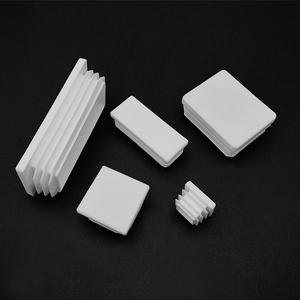 Tapón Cuadrado de Plástico Blanco para Tubo, Tapa Interior de Acero Inoxidable para Muebles, Sillas, Mesas, Estantes, Protectores de Patas - Product Image 3