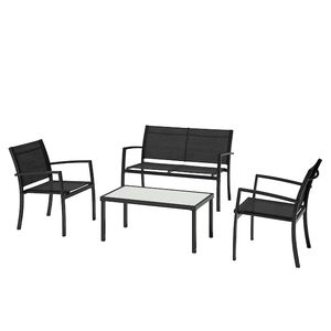 ชุดเฟอร์นิเจอร์ลานกลางแจ้งกรอบอลูมิเนียมพร้อมเก้าอี้ textilene และโต๊ะ - Product Image 2