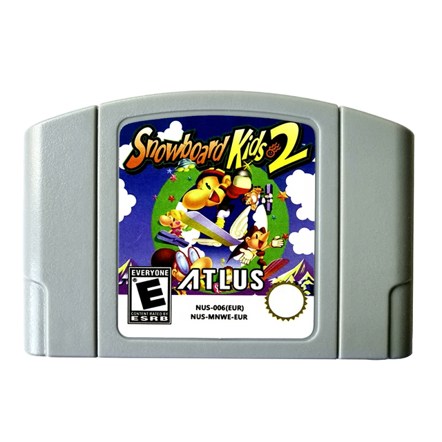 In Stock EUR PAL Version English Language Retro Video Games Cards Snowboard Kids 2 N64 SFN6403 1:1 Reproduction Brand New