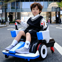 Kart électrique télécommandé pour enfants, double moteur, pour l'extérieur, pour garçons et filles