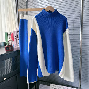 Primavera autunno abito Casual alla moda da <span class=keywords><strong>donna</strong></span> a <span class=keywords><strong>maglia</strong></span> pantaloni larghi lunghi Top due pezzi maglione largo Fit - Product Image 3