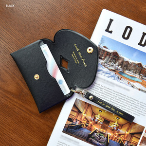 PU leather bus card holder/coin purse with snap closure, key pouch, <b>document</b> <b>bag</b>, gift set, logo printing available. - Product Image 3