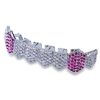 Bijoux dentaires bling de haute qualité en zircon glacé 8 pièces/rangée de grils de fond pour hommes vente en gros