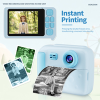 Appareil photo instantané pour enfants, écran IPS 2,4 pouces haute luminosité, vidéo 1080P, impression thermique, carte MicroSD extensible 32 Go, filtre