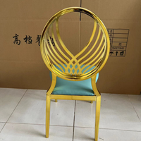 Chaise de banquet décorative en acier inoxydable ZDY-74, style ferme moderne, pour mariages, fêtes, bars, hôtellerie