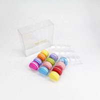 Emballage plastique transparent pour Macaron chocolat, logo personnalisé avec plateau à blister, 12 pièces
