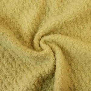 Wholesale China Textiles In Stock Colorful Yellow Woolen Wool/Polyester Blend Knit Looped Boucle Fabric For Jacket Coat