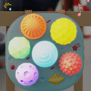Jouets de <span class=keywords><strong>voyage</strong></span> pour bébé, jouet sensoriel, jouets tactiles, lampe d'exploration des étoiles et des planètes avec balles texturées douces pour bébé - Product Image 4
