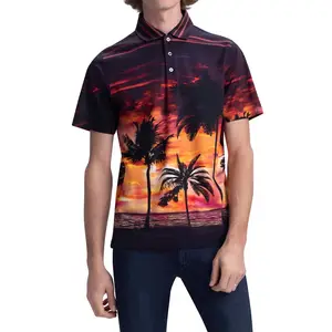 Camisetas de Estilo Hawaiano de Palm Angels para hombre, Camiseta con estampado personalizado de Golf Polo, ropa para hombre de secado rápido