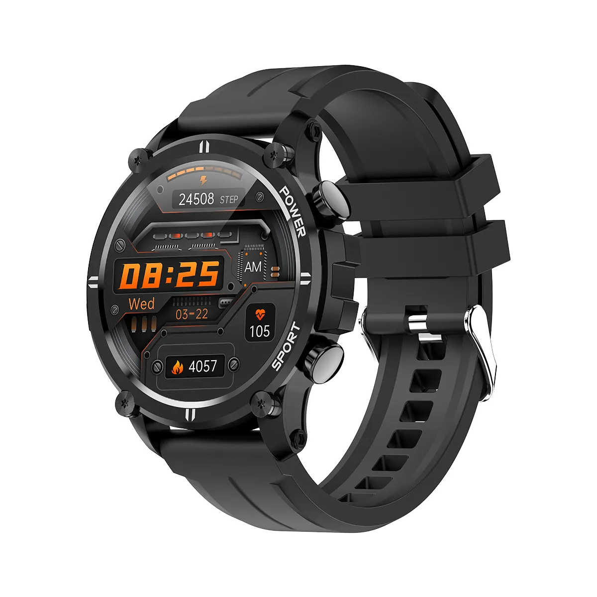 Life waterproof smart watch sport,Blood pressure oxygenheart rate function key full round screen sport smart watch