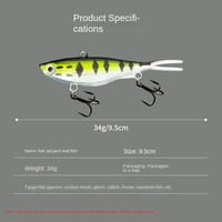 Leurre souple lesté à queue fourchue 34g/95cm avec vibrations douces VIB, conception bionique réaliste, hameçons emballés individuellement