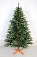 Sapin de Noël réaliste de luxe de haute qualité avec base en bois, pré-éclairé, à charnières, 1,5 m, 1,8 m, 2,1 m, 2,4 m, 2,7 m, 3 m, décoration de Noël
