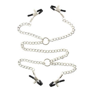 <span class=keywords><strong>Pinza</strong></span> de Metal Ajustable de Tres Cabezas para Pezones con Cadena, Bondage Corporal, Clip para Pezones, Labios y Clítoris - Product Image 1