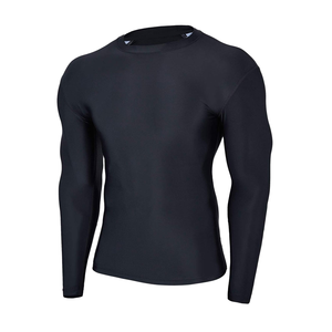 <b>Men's</b> Black Long Sleeve Rash Guard Quick Dry Polyester <b>Shirt</b> Adult Fit <b>Men</b> Rash Guards <b>Compression</b> For sale with Fast Delivery - Product Image 1