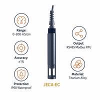 Sonde de conductivité numérique en alliage de titane JECA-EC RS485 Modbus, sonde EC TDS salinité 4 pôles en graphite pour environnements industriels difficiles