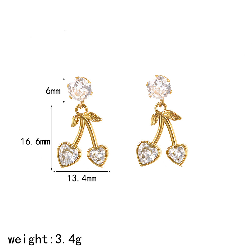 cherry necklace stainless steel