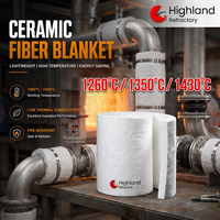 Couverture en fibre céramique 1260 ° C 128 kg/m³ pour revêtement de four de traitement thermique - Faible K 0,09 W/mK, rétrécissement ≤-3 %
