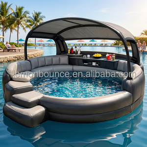 Tente de bar gonflable étanche personnalisée pour adultes, pour fêtes à domicile, <span class=keywords><strong>piscine</strong></span>, plage, événements, bar flottant 4*4m - Product Image 1