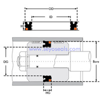 OUY Joint de piston OUS Joint hydraulique Joint de piston à simple effet Piston OUYK