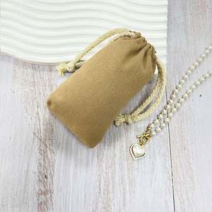 Custom Logo <b>Drawstring</b> Bag Personalized Canvas Cotton Jewelry <b>Pouch</b> for Shopping and Suit for Promotion - Product Image 4