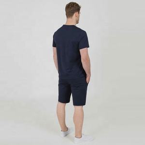 Conjunto de camiseta y pantalón corto negro y amarillo para hombre, trajes de cuello redondo de Material de algodón personalizado, ropa de verano para hombre, conjuntos gemelos de dos piezas 2025 - Product Image 3