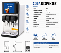 Distributeur de soda commercial à 3 têtes, direct usine, avec écran publicitaire personnalisé et logo, pour la restauration