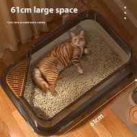 Offre Spéciale bac à litière pour chat extra large toilette pour chat fermée bac à litière anti-éclaboussures chaton géant de grande taille