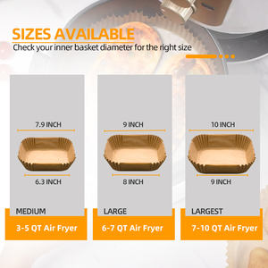 Papel para Freidora de Aire Desechable, 100 Unidades, 6.3 Pulgadas, Inserto para Freidora de Aire, Papel de Pergamino Antiadherente y Resistente a la Grasa para Hornear - Product Image 4