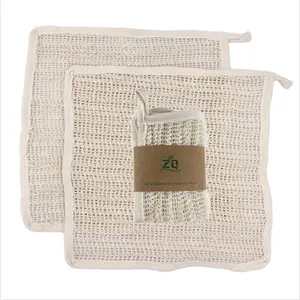 Hotting Eco Friendly Sisal Soap Pouch Mesh Towels Exfoliating Face and Body Washcloth Natural Hemp Exfoliating Wash Cloth Towel