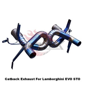 Vortex Bolt On Titanium Straight Exhaust for Lamborghini EVO STO Factory Wholesale Performance Racing Catback V10 <b>Kit</b> - Product Image 4