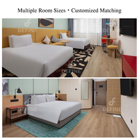 Paket Tempat Tidur Hotel Ramah Lingkungan dari Kayu, Desain Modern Mewah, Ukuran King/Queen, Satu Paket Lengkap untuk Hotel Bintang 3-5