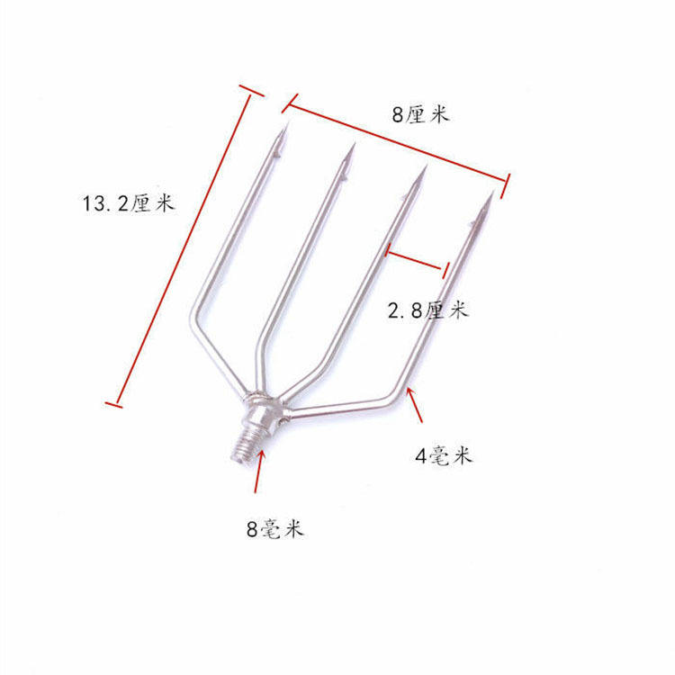 Fourchette à quatre dents à pointe ronde