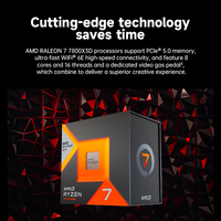 Prosesor Game AMD Ryzen 7 7800X3D (r7) 8 Core 16 Thread 104MB Game Cache Akselerasi Frekuensi hingga GHz CPU Boxed