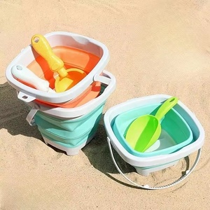 ชุดของเล่นชายหาดพับได้ 11 ชิ้น ชุดถังพลาสติกสีสันสดใสแบบพับได้ พร้อมแม่พิมพ์ทราย <span class=keywords><strong>พลั่ว</strong></span> และบัวรดน้ำ สำหรับเด็ก เล่นกลางแจ้ง ท่องเที่ยว - Product Image 5