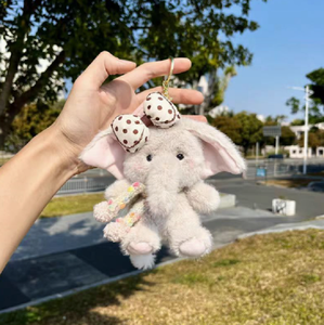 Cute Elephant Foam Plush Keychain Pendant Bag <b>Car</b> Hanging <b>Ornament</b> Stuffed Doll Custom 18cm Birthday Gift Wholesale - Product Image 3
