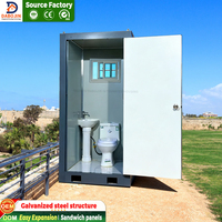 Toilettes mobiles portables, sanitaires modulaires préfabriqués, résistants aux intempéries, avec structure en acier, pour salles de bain et toilettes publiques