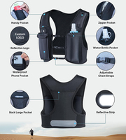 Gilet d'hydratation de course à pied et de randonnée réfléchissant, léger, respirant et portable, avec gourde souple de 500 ml, pour femmes et hommes