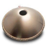 Professional 22 Inch Steel Tongue Drum for Beginners D Minor Kurd 9 Notes 440Hz Silver/Gold Handpan Percussion Instrument
