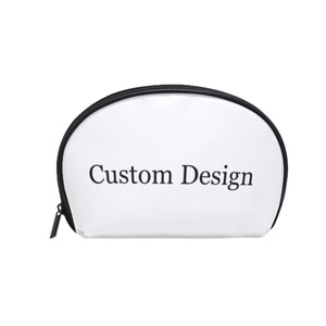 Fashion Pink Leaves Flower Change Purse <b>Small</b> Travel Makeup Bag Zipper Pouch Mini Purse Storage Organizer Half Moon Cosmetic Bag - Product Image 6