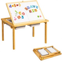 Table sensorielle éducative Montessori Mama Bear, chevalet d'art pour enfants et tout-petits |   Boîtes de rangement à pieds pliables, tableau magnétique, boîte à lumière