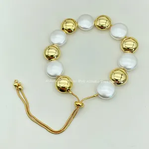 2024 New Arrival Ins Hot verstellbare Kupfer Messing Perlen Armbänder Armreifen für Frauen Männer Paar Design Mädchen Großhandel für Party