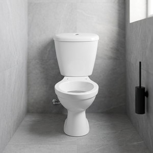 WC en porcelaine deux pièces avec cuvette carrée, siphon en P, chasse d'eau directe, abattant et réservoir, qualité export - Product Image 3