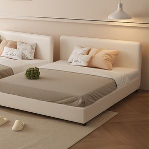 Giường ngủ tatami màu trắng kem dành cho gia đình hai con, giường bố mẹ và con, cỡ lớn, ghép nối, hiện đại và đơn giản, dài bốn mét - Product Image 3