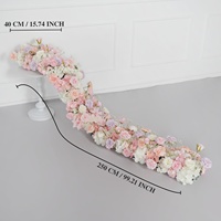 Ensemble d'arche de fleurs artificielles en roses de soie en forme de cœur rose, fait main, durable, respectueux de l'environnement, pour décorations de mariage intérieures et extérieures