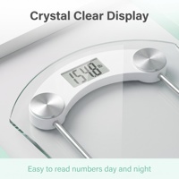 Báscula de Baño Digital con Cuerpo de Vidrio Templado y Sensores de Alta Precisión, Báscula de Baño Digital para Fitness