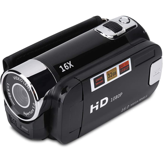 Handheld Video Camcorder Full HD 16x Digital Zoom, Tragbar DV Digital Camera with COMS Sensor Built in Speaker Video Camera